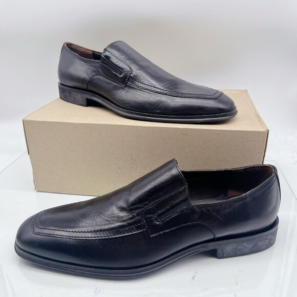Bruno Magli Raging Nappa Slip On Loafer Dress Shoes Black Leather Men US 11 $395 - Picture 1 of 12